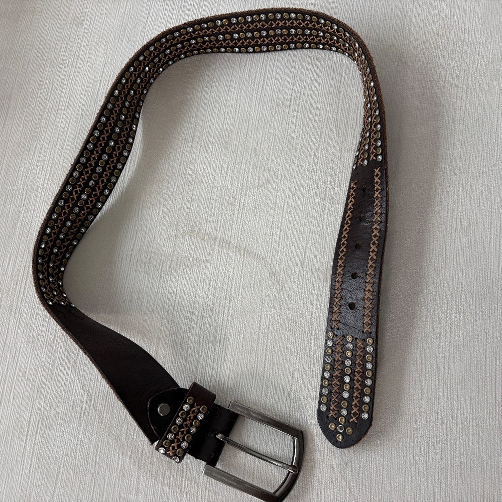 Bed Stu leather studded belt 🤎 Wide western / boho Y2K belt - Picture 5 of 7